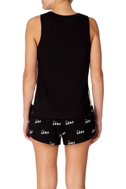 DKNY Black Logo Print Tank And Boxer Short 2pc PJ Set thumbnail 4