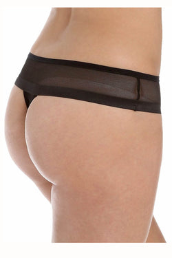 DKNY Black Mesh Tanga Thong thumbnail 3