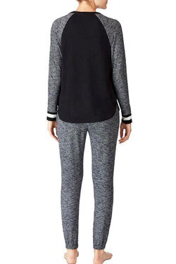 DKNY Black Novel Raglan Top / Jogger Pant Pajama Set thumbnail 3