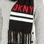 DKNY Black/Red Logo Stadium Scarf With Tassel Fringe