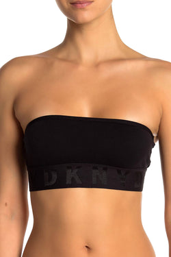 DKNY Black Ribbed Litewear Bandeau Bralette thumbnail 2