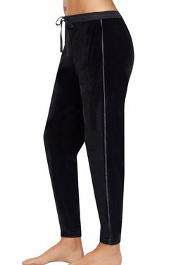 DKNY Black Stretch-Velour Pajama Pant thumbnail 1