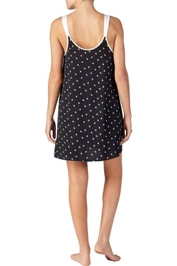 DKNY Black/White Allover Print Read My Lips Satin Chemise thumbnail 3