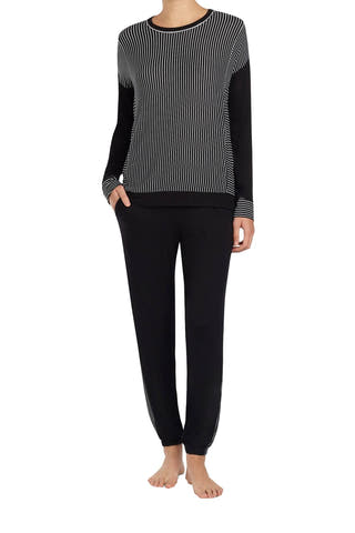 DKNY Black/White Contrast-Panel Lounge Set