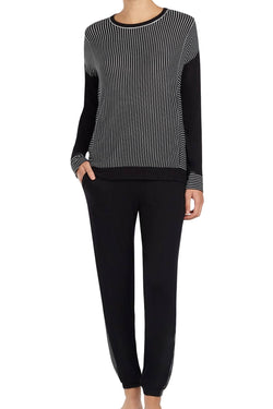 DKNY Black/White Contrast-Panel Lounge Set thumbnail 2