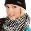 DKNY Black/White Houndstooth Metallic Weave Scarf