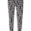 DKNY Black/White Logo Print Knit Jogger Lounge Pant
