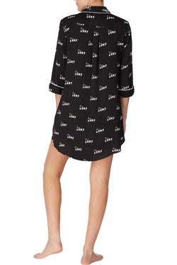 DKNY Black/White Logo Printed Boyfriend Sleepshirt thumbnail 2