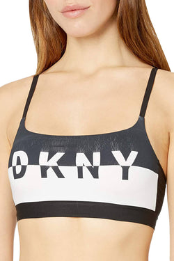 DKNY Black/White Logo Scoop Wirefree Bralette thumbnail 4