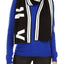 DKNY Black/White Striped Stadium Logo Scarf