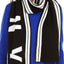 DKNY Black/White Striped Stadium Logo Scarf