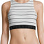 DKNY Black & White Poplin LiteWear Seamless Ribbed Crop-Top/Bralette