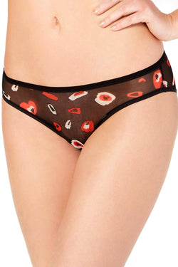 DKNY Brush Heart Printed Logo Mesh Bikini Brief thumbnail 1