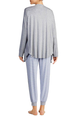 DKNY Cozy Wrap Bed Jacket in Medium Gray thumbnail 2
