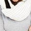 DKNY Cream Fleece Lined Knit Infinity Scarf