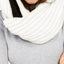 DKNY Cream Fleece Lined Knit Infinity Scarf