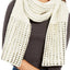 DKNY Cream/Gold Flat Stud Metallic Rib-Knit Scarf