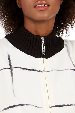 DKNY Cream Zip Front Ombre Twist Ruana thumbnail 3