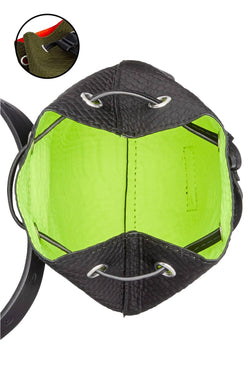 DKNY Drawstring Pouch Belt Bag in Green/Orange thumbnail 3
