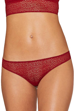 DKNY Garnet-Red Modern-Lace Satin-Trim Thong thumbnail 1