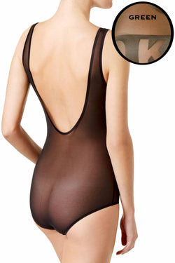 DKNY Green Runway Mesh Logo-Band Bodysuit thumbnail 3