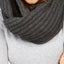 DKNY Grey Fleece Lined Knit Infinity Scarf