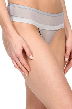 DKNY Grey Mesh Sheers Thong thumbnail 4