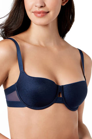 DKNY Ink-Blue Mesh-Panel Cutout Bra