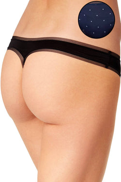 DKNY Ink Star Print Litewear Low Rise Mesh Trim Thong thumbnail 2