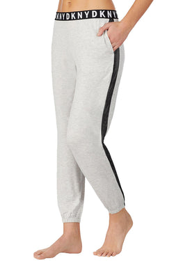 DKNY Light Grey Logo Tuxedo Stripe Jogger Pant thumbnail 1