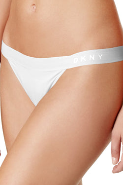 DKNY Logo Thong in White thumbnail 1