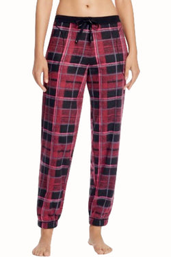 DKNY Magenta Plaid Market Pajama Pant thumbnail 1