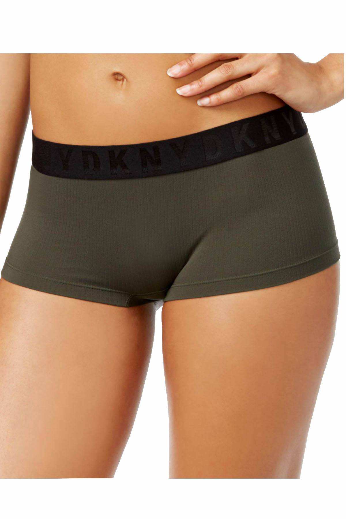 DKNY Military-Green Litewear Seamless Ribbed Hipster