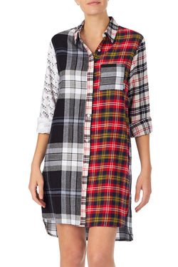 DKNY Multicolor Plaid Patchwork Sleep Shirt thumbnail 1