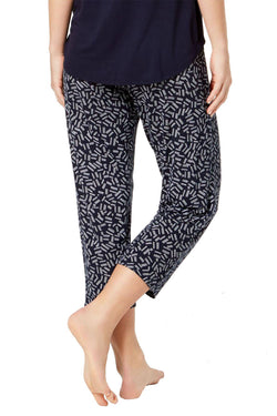 DKNY Navy 3-Stripe Printed Capri Lounge Pant thumbnail 3