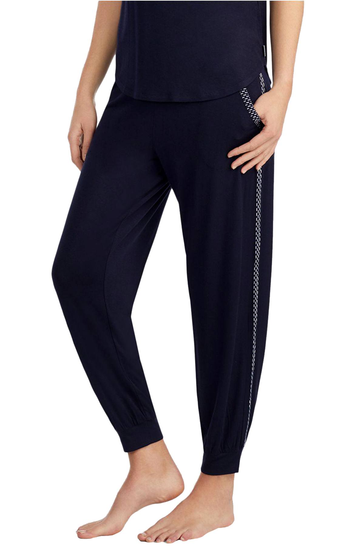 DKNY Navy Contrast-Print Cropped Jogger Lounge Pant