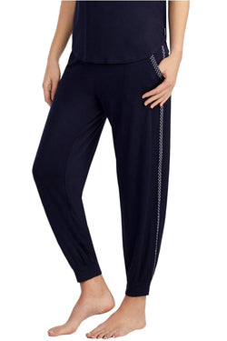 DKNY Navy Contrast-Print Cropped Jogger Lounge Pant thumbnail 4