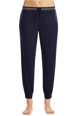 DKNY Navy Contrast-Print Cropped Jogger Lounge Pant thumbnail 2