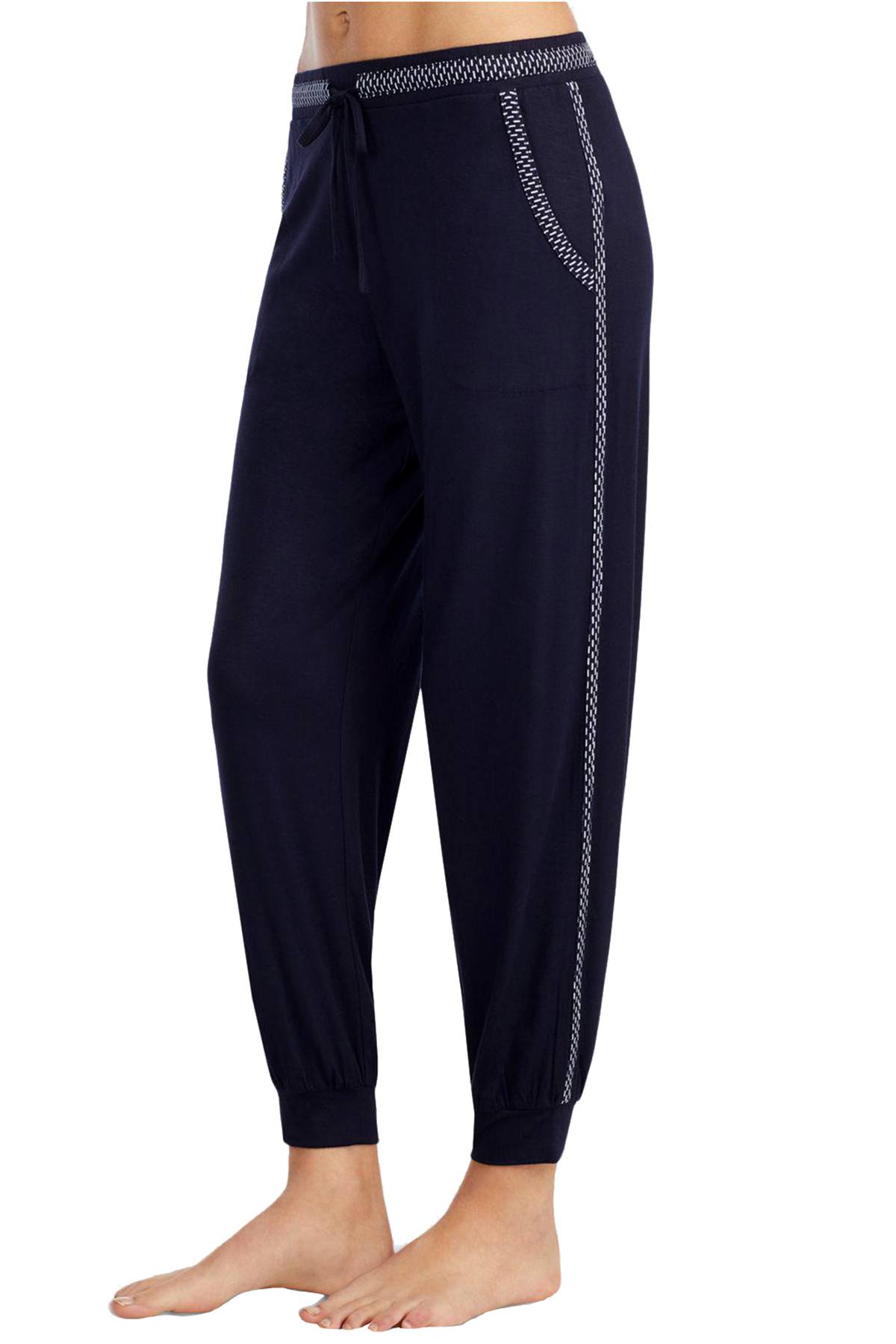 DKNY Navy Contrast-Print Cropped Jogger Lounge Pant