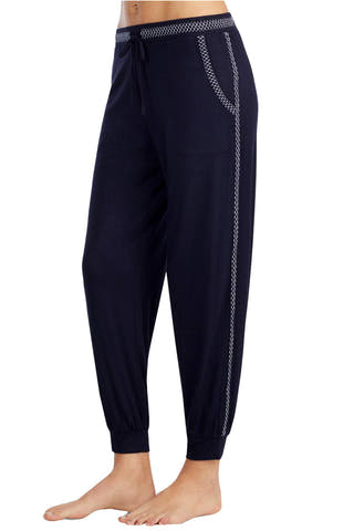 DKNY Navy Contrast-Print Cropped Jogger Lounge Pant