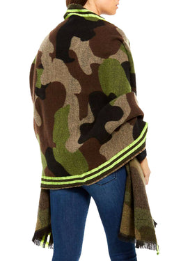 DKNY Neon Yellow Striped Camo Scarf thumbnail 2