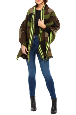 DKNY Neon Yellow Striped Camo Scarf thumbnail 4