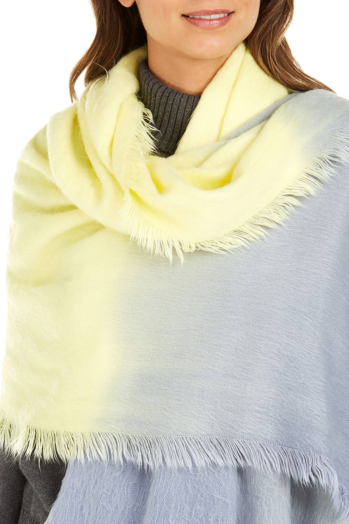 DKNY Neon Yellow Woven Ombré Scarf