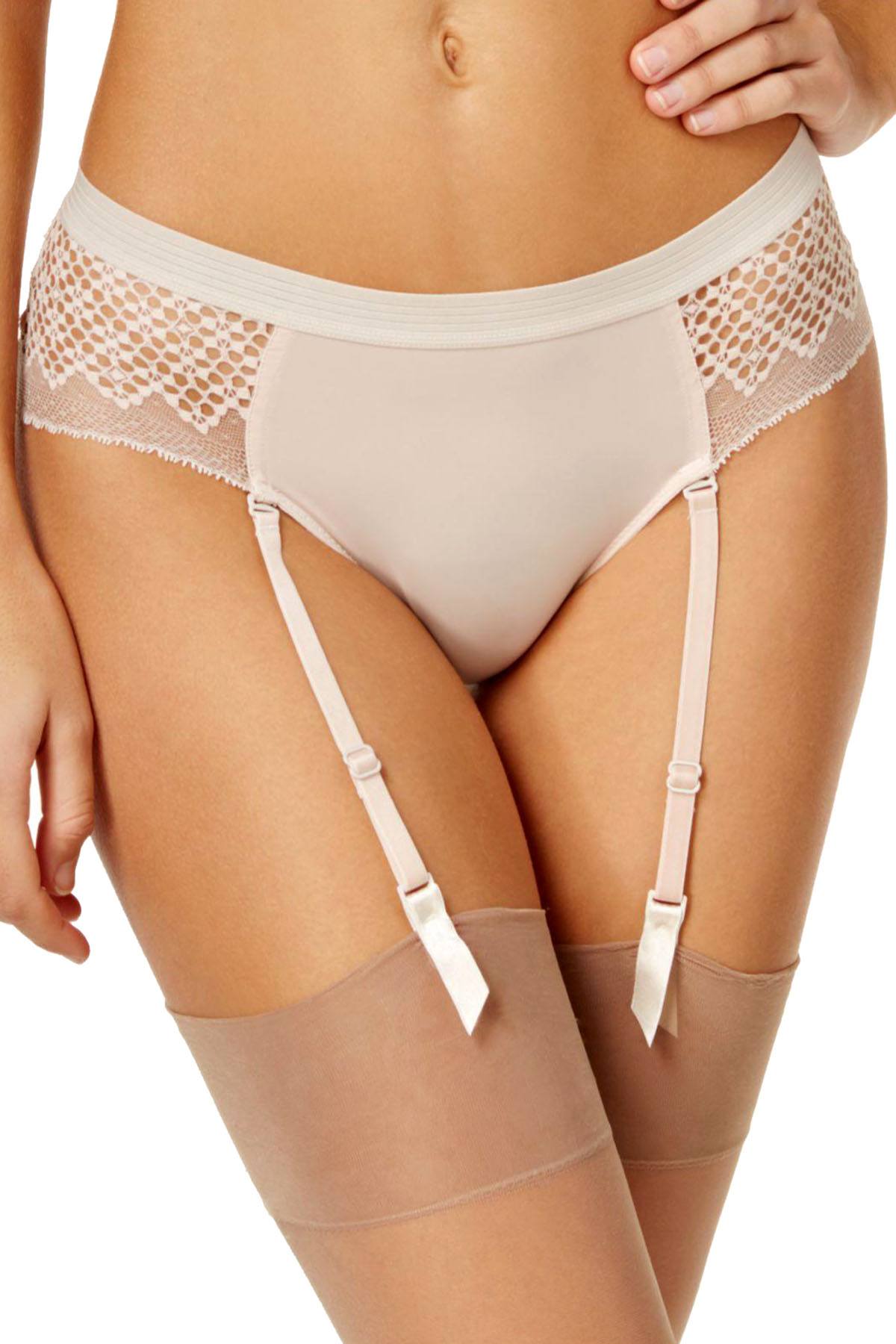 DKNY Nightfall Embroidered Garter Panty in Vanity