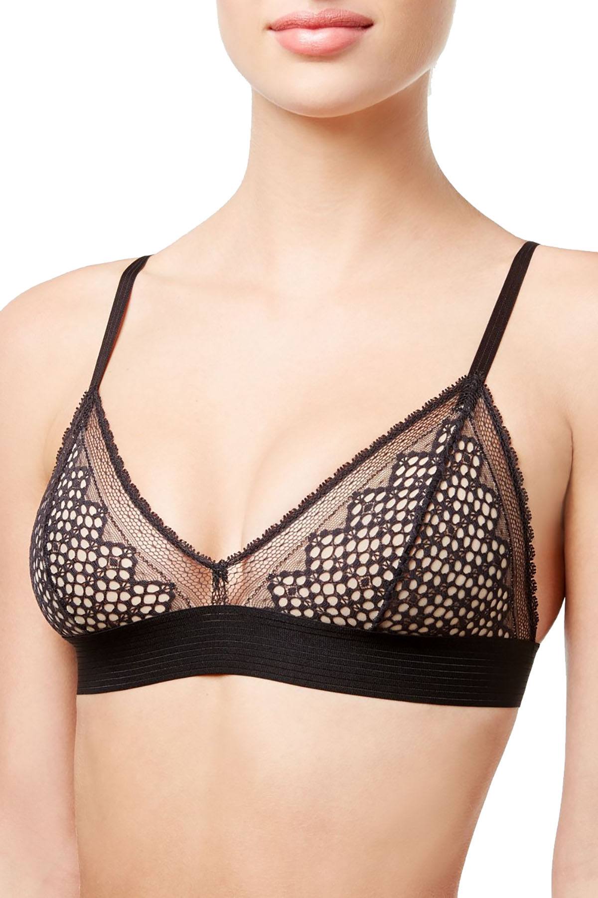 DKNY Nightfall Embroidered Triangle Bralette in Black
