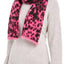 DKNY Pink Fuzzy Animal Print Knit Scarf