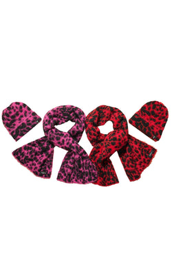 DKNY Pink Fuzzy Animal Print Knit Scarf thumbnail 3