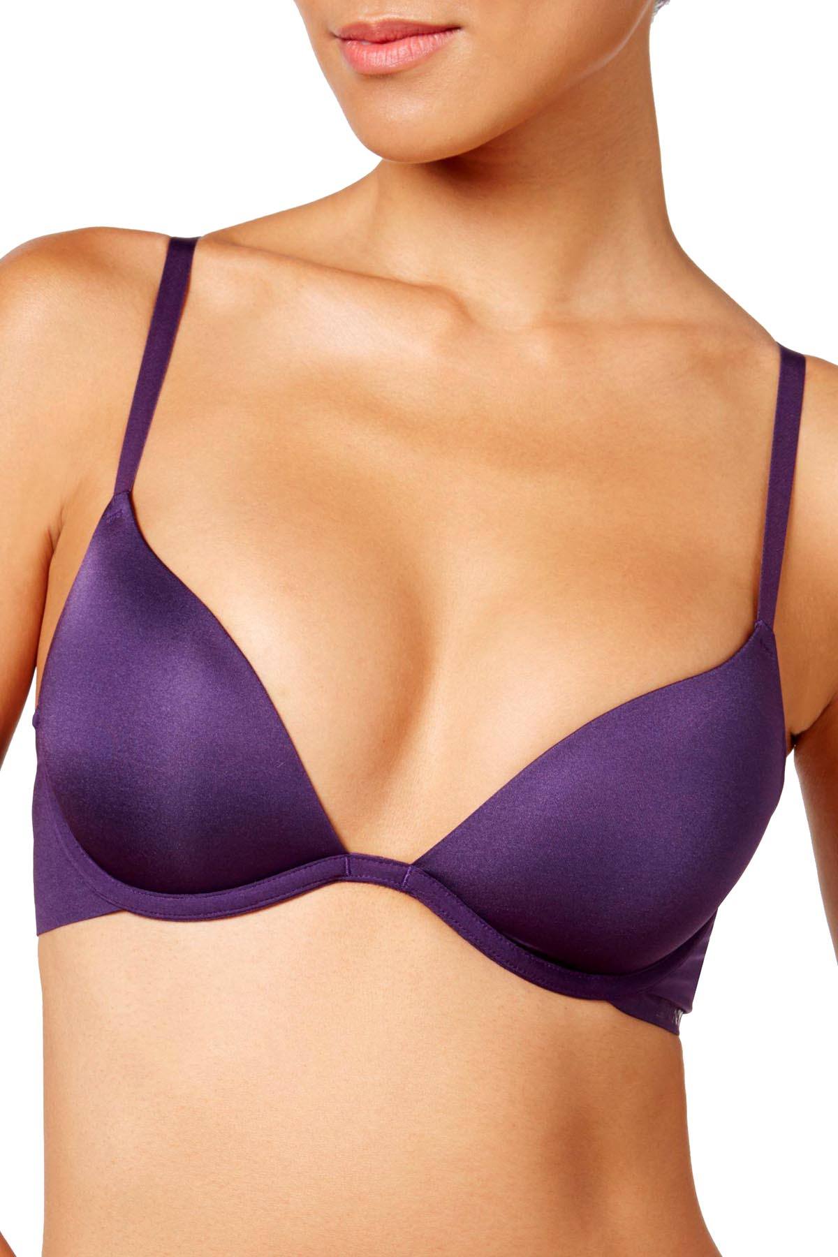 DKNY Purple-Plum Signature Plunge Push-up Bra