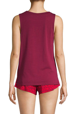 DKNY Red Logo Print Tank / Boxer Short Pajama Set thumbnail 3