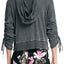 DKNY Sport Black Burnout Relaxed Cinch Sleeve Hoodie